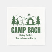 Moderne Groene Kamp Bachelorette Weekend Servet (Voorkant)