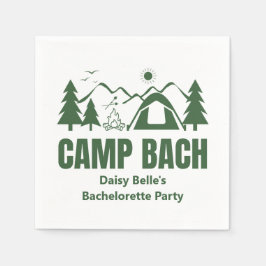 Moderne Groene Kamp Bachelorette Weekend Servet