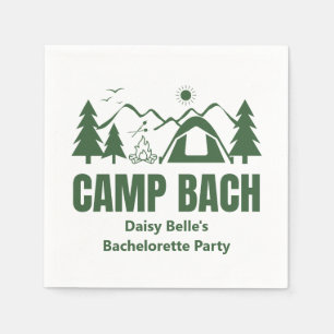Moderne Groene Kamp Bachelorette Weekend Servet