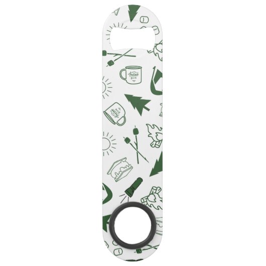 Moderne Groene Kamp Bachelorette Weekend Speed Flessenopener (Voorkant)