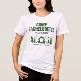 Moderne Groene Kamp Bachelorette Weekend Tri-Blend Shirt