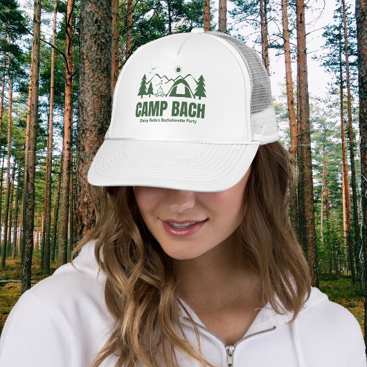 Moderne Groene Kamp Bachelorette Weekend Trucker Pet