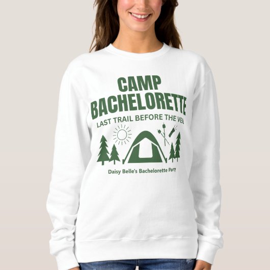 Moderne Groene Kamp Bachelorette Weekend Trui (Voorkant)