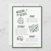 Moderne Groene Kamp Bruid Bachelorette Weekend Kaart (Achterkant)