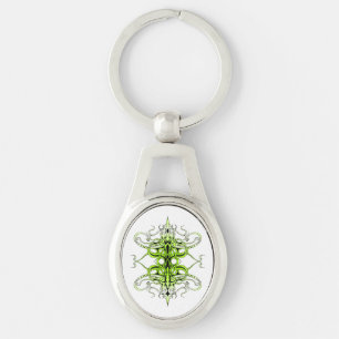Moderne groene Keltisch geïnspireerde tribale tato Sleutelhanger
