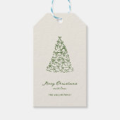 Moderne groene kerst grillig cadeaulabel (Voorkant)