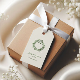 Moderne groene kerst grillig cadeaulabel