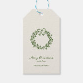 Moderne groene kerst grillig cadeaulabel (Voorkant)