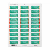 Moderne groene kerst retouradres etiket (Full Sheet)