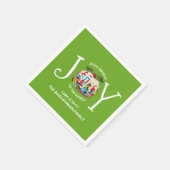 Moderne groene kerstavond op de wereld servet (Hoek)