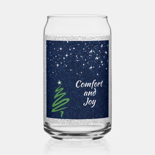 Moderne groene kerstboom feestelijk blikvorm glas (Voorkant)