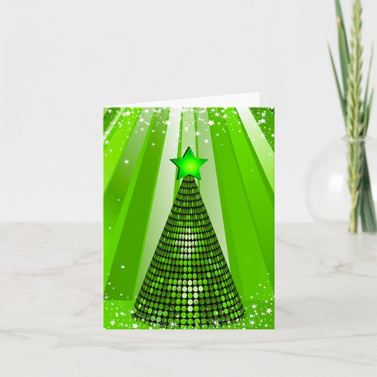 Moderne groene kerstboom met ster kaart