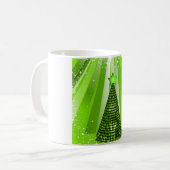 Moderne groene kerstboom met ster koffiemok (Voorkant links)