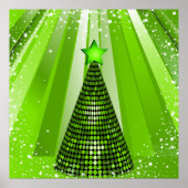 Moderne groene kerstboom met ster poster (Voorkant)
