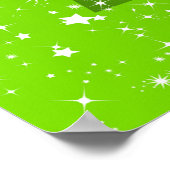Moderne groene kerstboom met ster poster (Hoek)