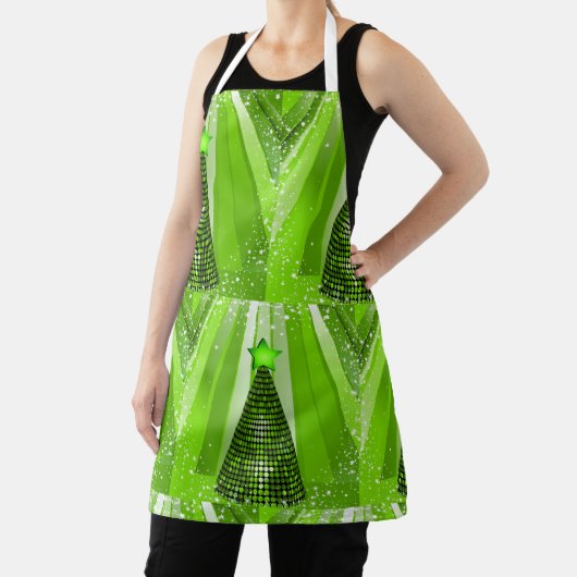 Moderne groene kerstboom met ster schort (Insitu)