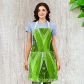 Moderne groene kerstboom met ster schort