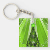Moderne groene kerstboom met ster sleutelhanger (Voorkant)