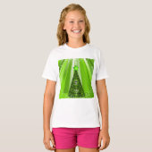 Moderne groene kerstboom met ster t-shirt (Voorkant volledig)