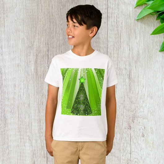Moderne groene kerstboom met ster t-shirt