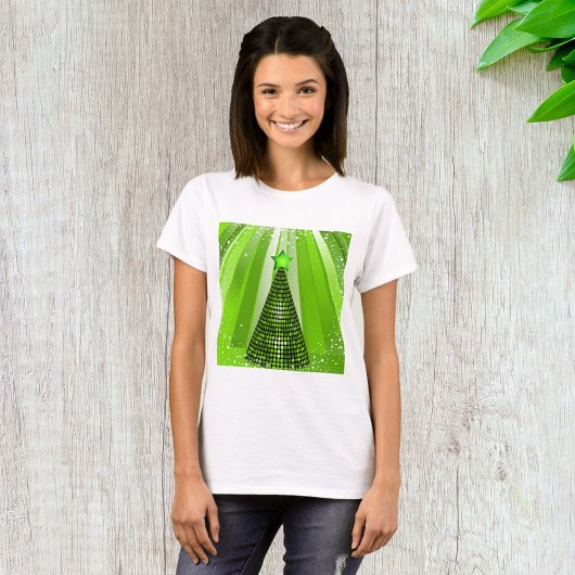 Moderne groene kerstboom met ster t-shirt