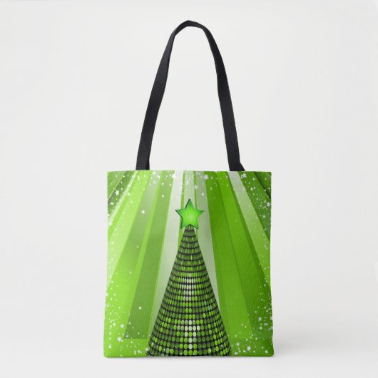 Moderne groene kerstboom met ster tote bag (Voorkant)