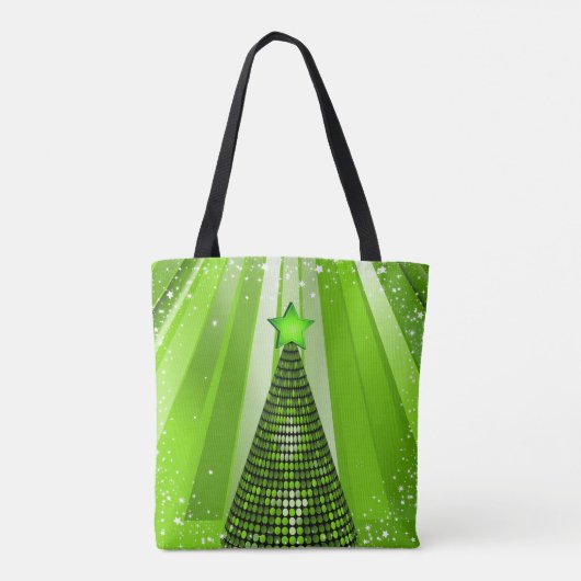 Moderne groene kerstboom met ster tote bag (Achterkant)