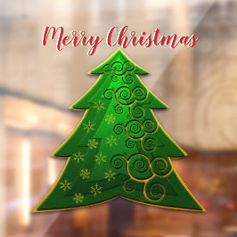 Moderne groene kerstboom raamsticker