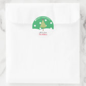 Moderne groene kerstboom ronde sticker (Tas)