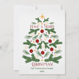 Moderne groene kerstboom vakantie Kaart