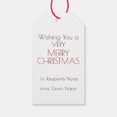 Moderne, groene kerstboom, vrolijk kerstfeest cadeaulabel (Achterkant)