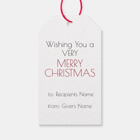 Moderne, groene kerstboom, vrolijk kerstfeest cadeaulabel (Achterkant)