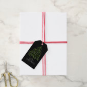 Moderne, groene kerstboom, vrolijk kerstfeest cadeaulabel (Met Touw)