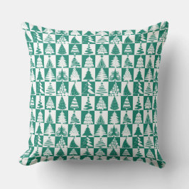 Moderne groene kerstpatroon kussen