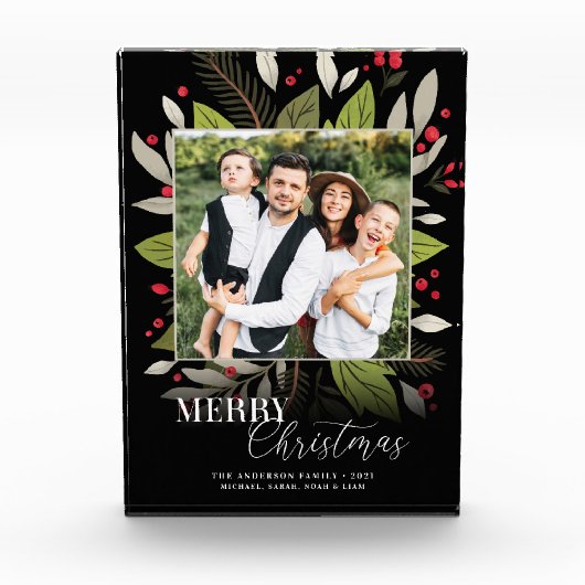 Moderne groene kerstvakantie fotoblokken (Voorkant)