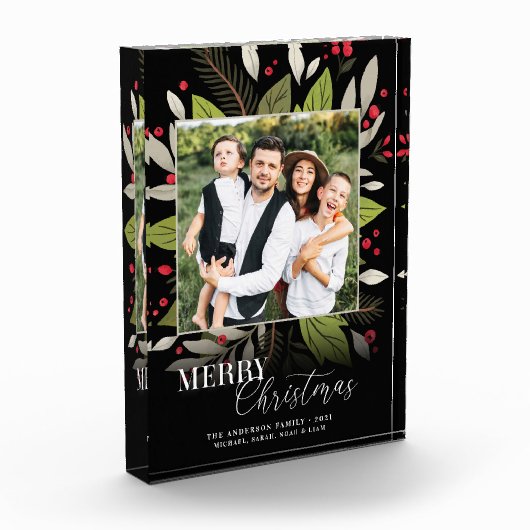 Moderne groene kerstvakantie fotoblokken (Links)