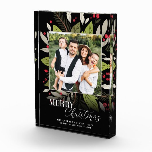 Moderne groene kerstvakantie fotoblokken (Rechts)