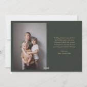 Moderne groene Kinder foto Vrolijk kerstfeest Feestdagenkaart (Achterkant)