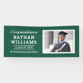 Moderne Groene Klasse van 2025 Custom Afstuderen F Spandoek (Horizontaal)