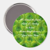 Moderne groene klaver 4 Lijsten Collectie Magneet (Voorkant / Achterkant)