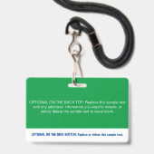 Moderne Groene Kleurblok Professionele Foto Naam Badge (Achterkant met lanyard)
