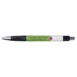 Moderne groene kleurblokmonogram pen