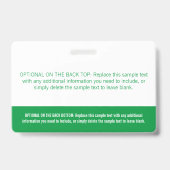 Moderne groene kleurenblokfotonaamtag badge (Achterkant)