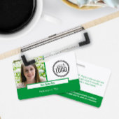 Moderne groene kleurenblokfotonaamtag badge