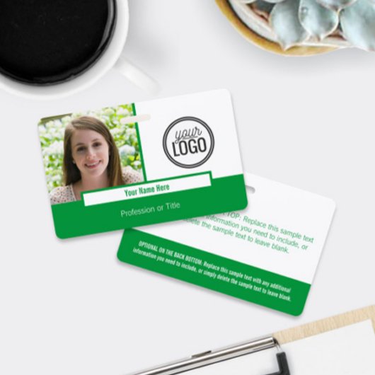 Moderne groene kleurenblokfotonaamtag badge