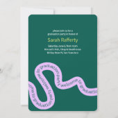 Moderne groene kleurrijke typografische uitnodigin kaart (Achterkant)