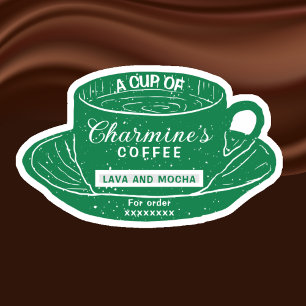 Moderne groene koffiebekerstickers voor koffiekopp sticker