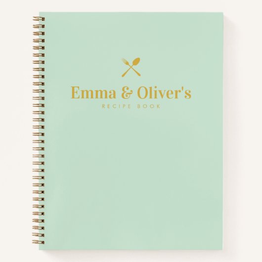 Moderne Groene Koppels Cadeau Verloving Blank Rece Notitieboek (Voorkant)