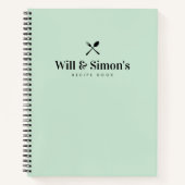 Moderne Groene Koppels Verloving Gift Blank Recept Notitieboek (Voorkant)