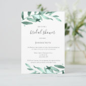 Moderne groene krans bruids douche uitnodigingen (Staand voorkant)